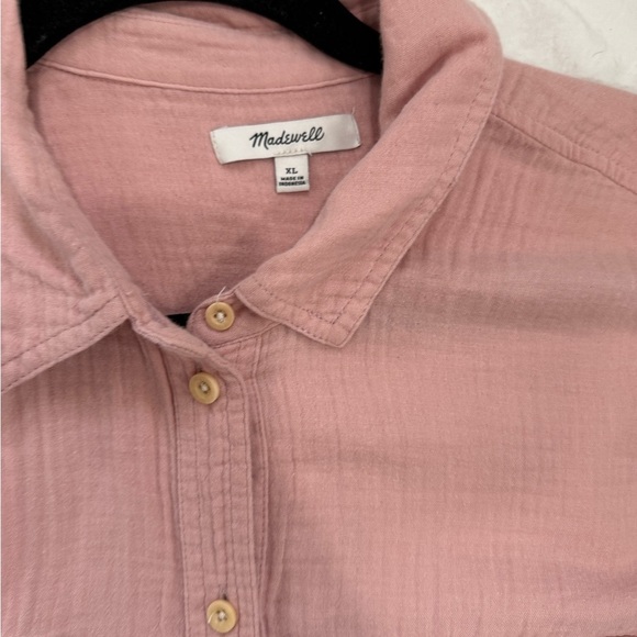 Madewell Pink Casual Button Down Shirt Relaxed Fit - Picture 7 of 9